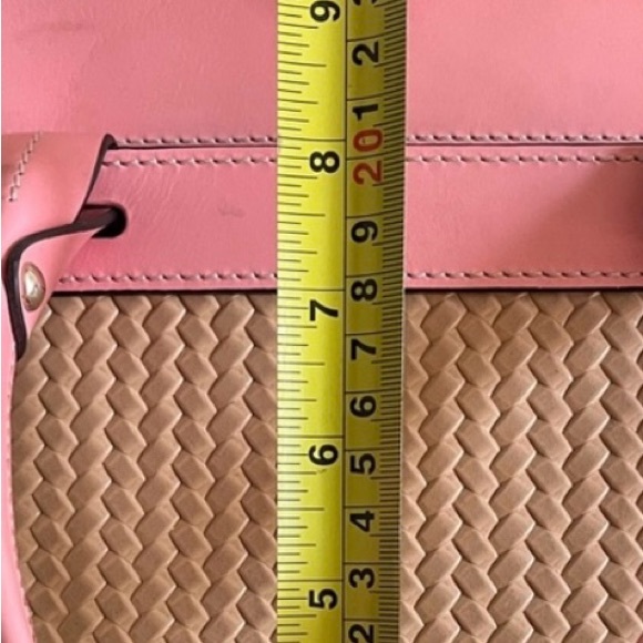 Dooney & Bourke Pink and Tan Woven Leather Tote with matching wallet included - Picture 11 of 13